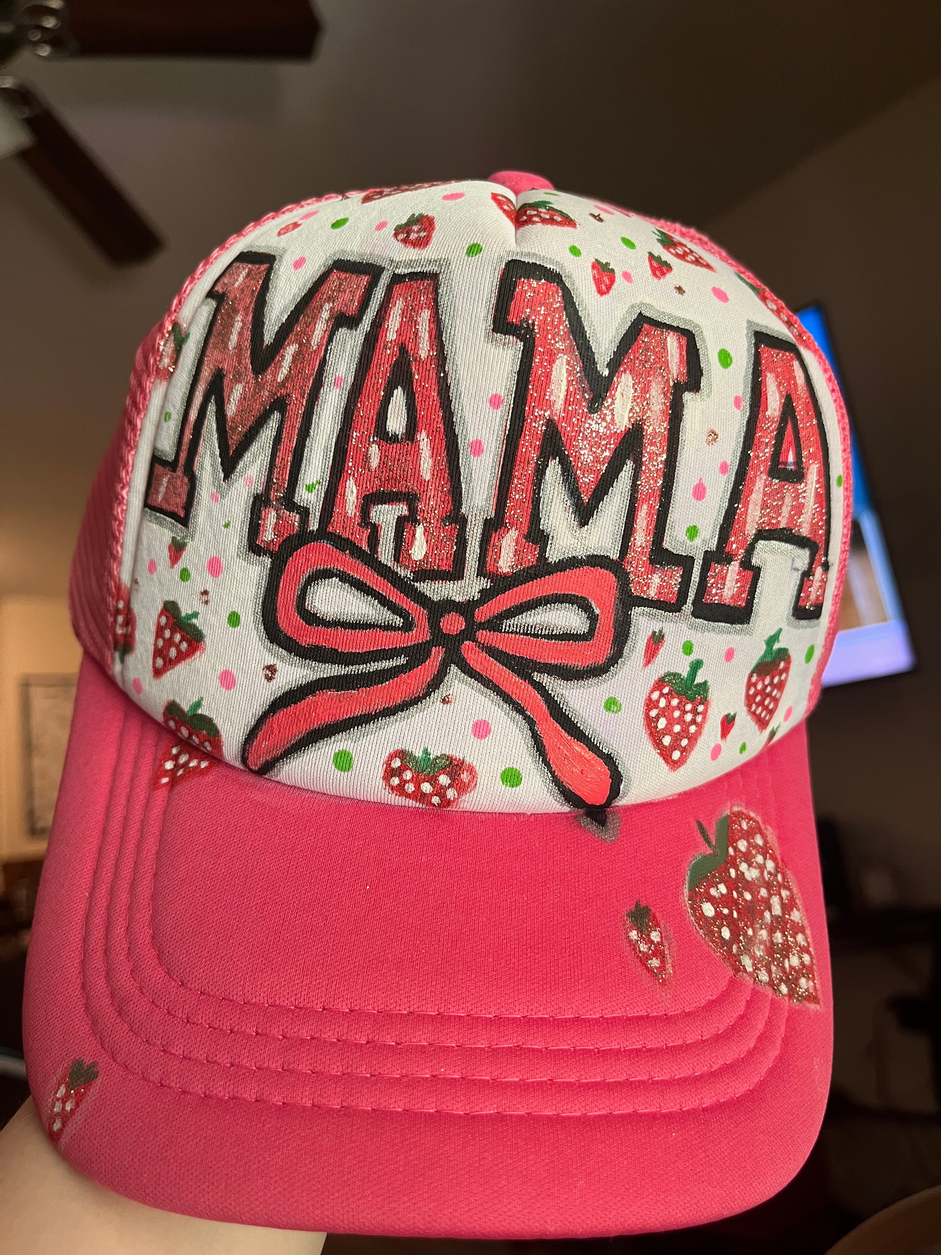 Hand Painted Strawberry Hat